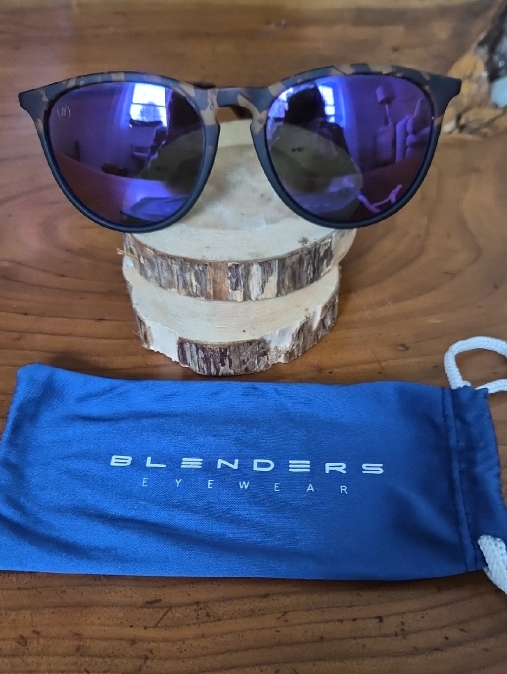 Blenders Women's Purple Mirrored Sunglasses with Tortoise Frame